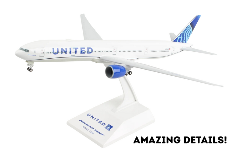 United Airlines Boeing 777-300 new livery model airplane