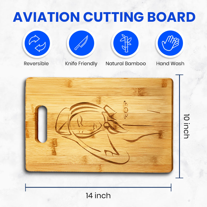 Flight Attendant Gift, Flight Attendant Cutting Board, Bamboo, Aviation Theme