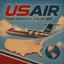 USAir Vintage Aircraft Sign – Choose Your Airplane | 12" × 12"