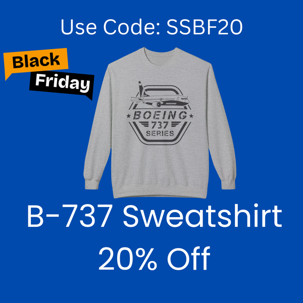 Boeing 737 Sweatshirt – Aviation Crewneck for Pilots & Plane Lovers