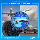 777 blue sticker