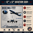 Boeing 777 Sign | Aviation Wall Art for Pilots and Enthusiasts