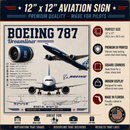 Boeing 787 Dreamliner Sign | Aviation Wall Art for Pilots and Enthusiasts