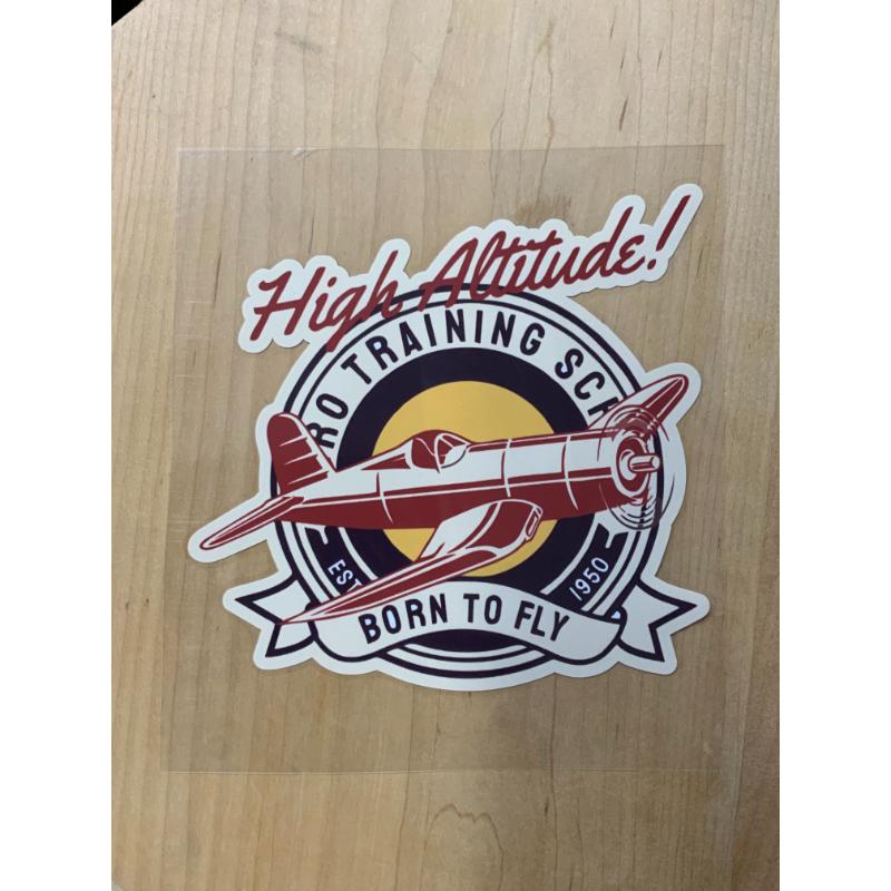 High Altitude BORN TO FLY Vintage Airplane Creative Vinyl Waterproof ...