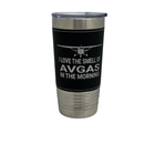 I Love the Smell of AVGAS in the Morning, Leather Wrapped Tumbler