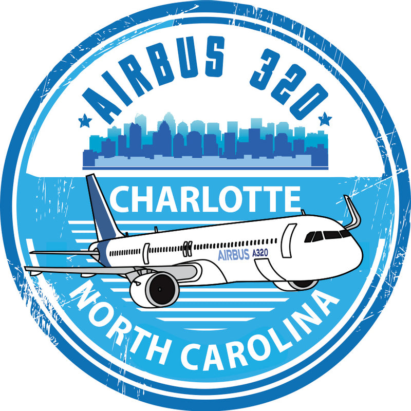 Charlotte Airbus 320 Base Sticker, CLT Based Crews