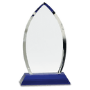 10" Crystal Oval on Blue Pedestal Base