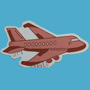 Cartoon Airplane Sticker-Coral, Let Travel
