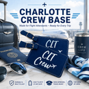 Charlotte Crew Base Bag Tag for Flight Attendants, CLT Crew Base