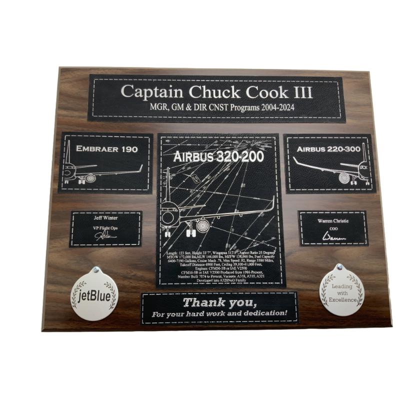 Fleet Captain, General Manager, Directors, Base Administrators, Thank You, or Recognition Plaque