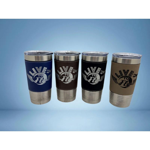 Live to Fly, Aviation Cup, Stainless Steel Insulated Tumbler For PIlots and Aviation Enthusiasts, Airplane Cup