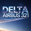 Delta Airbus A321 NEO, 1/100 with Wood Stand