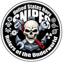 Death from Below Navy Sticker