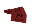 Red denver crew base bag tag