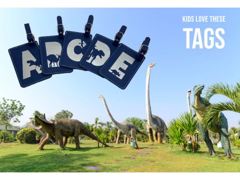 Children's Luggage Tags, Dinosaur, Tags for Kids