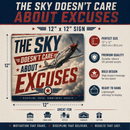 The Sky Doesn't Care About Excuses Vintage P-51 Sign