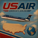 USAir Vintage Aircraft Sign – Choose Your Airplane | 12" × 12"