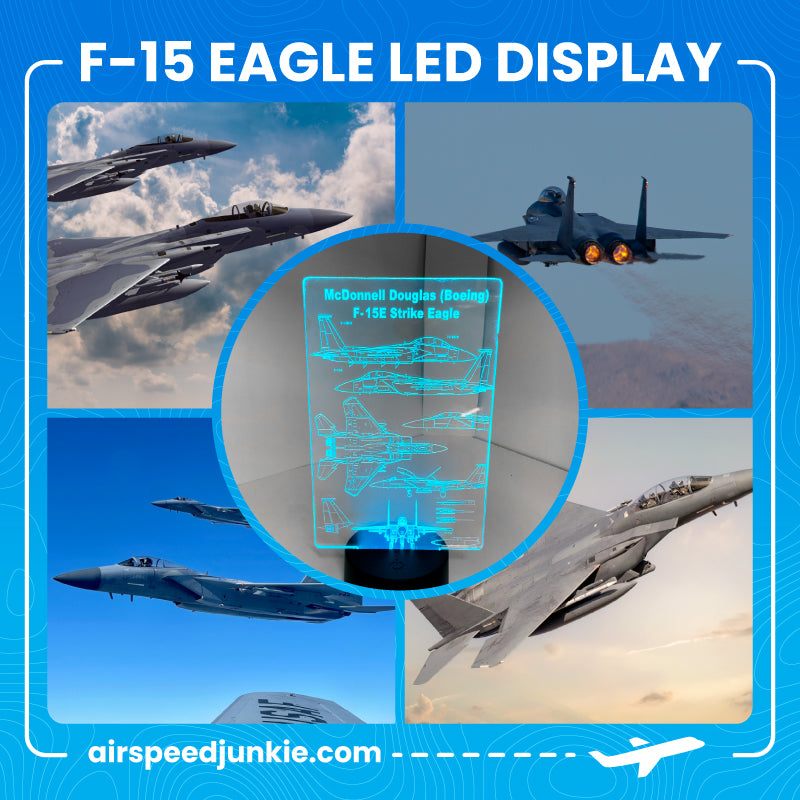 Fighter Led Display F-15 Lighted Acrylic LED Display, USB and Battery Powered | Air Speed ...