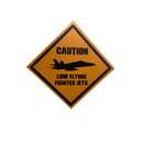 Caution Fighter Jet Crossing Sign | Military Aviation Wall Art