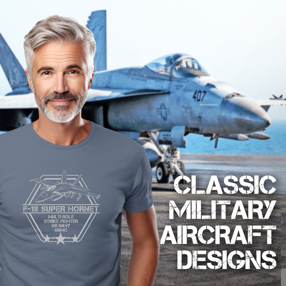 F-18 Tee Shirt Super Hornet Military Apparel F18TEE-GH-SM