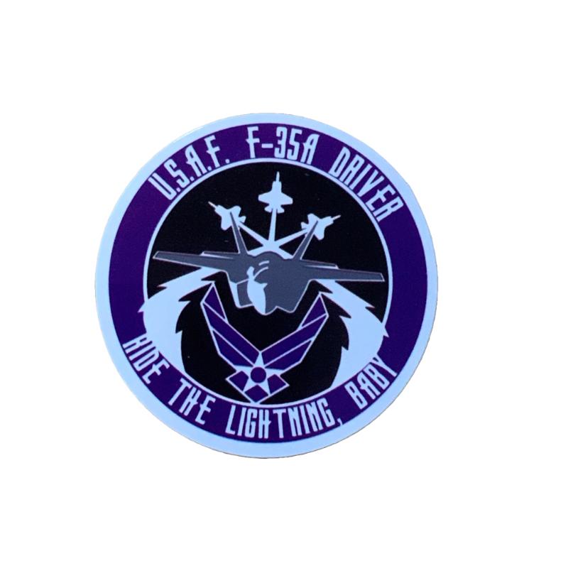 USAF F-35A Sticker, Ride the LIghtning Baby