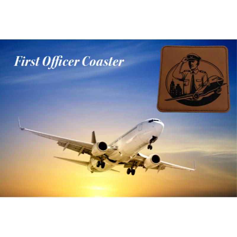 First Officer, Airline Pilot,Aviation Themed Coaster Sets, Gifts for New Hire Pilots