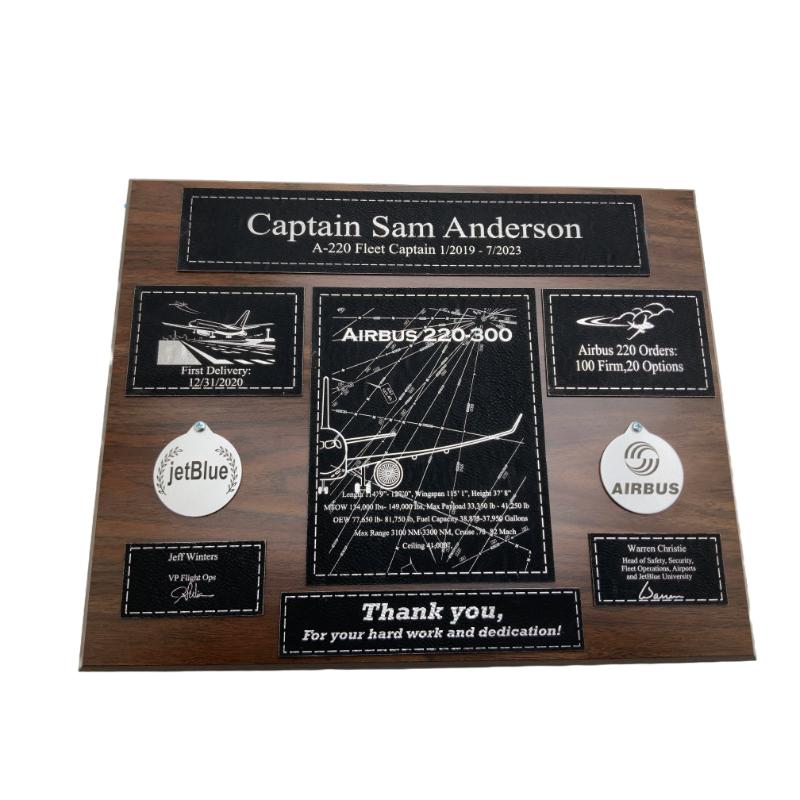 Fleet Captain, General Manager, Directors, Base Administrators, Thank You, or Recognition Plaque