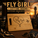 Fly Girl, Cutting Board, Female Pilot Gift, or Flight Attendant Gift
