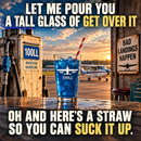 Get Over It 12 x 12 acrylic aviation sign with avgas pump and bad landing humor