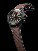 AVI-8 Mens 43mm Hawker Hunter Duke Chronograph Japanese Meca-Quartz Pilot Watch with Leather Strap AV-4080