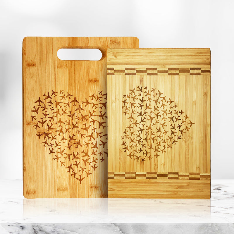 Camping Cutting Board With a Heartbeat and Heart, Love Traveling