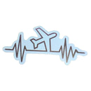 Airplane Heartbeat Sticker