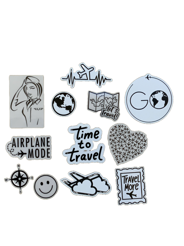 Water Bottle Sticker Set, Basic, Aviation Stickers, Airplane Stickers, For Women