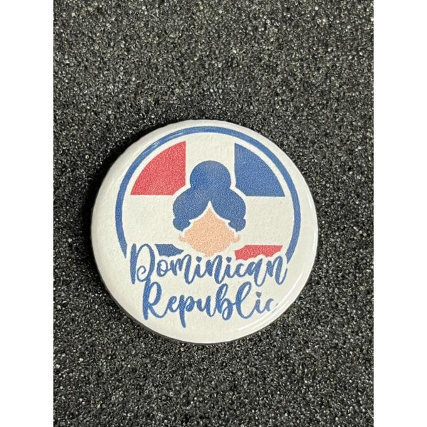 Dominican Republic Girl Button Pin