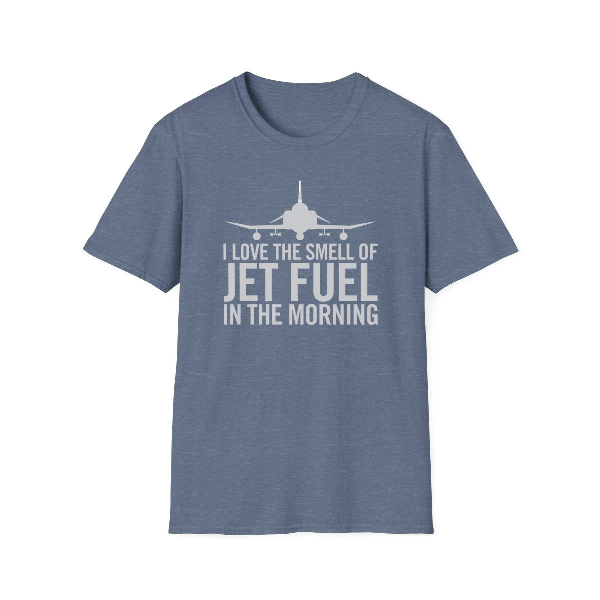"Heather Indigo Jet Fuel Aviation T-Shirt - Fighter Pilot Gift"