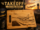 Airplane Cutting Board Gift Unique Pilot Gifts Takeoff Aviation Airline  Flight Attendant Bamboo Two Sizes