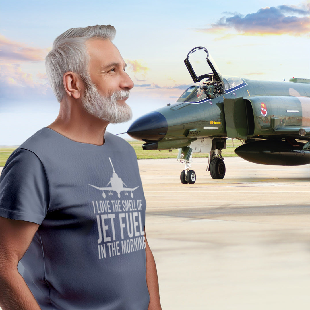 Jet Fuel in the Morning Aviation T-Shirt Collection - Multiple Aircraft Designs"