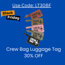 Crew Bag Tag, Leather, Crew Tags, For Airline Crewmembers, Set of Two