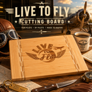 Live to Fly Airplane Cutting Board, Bamboo Aviation Theme