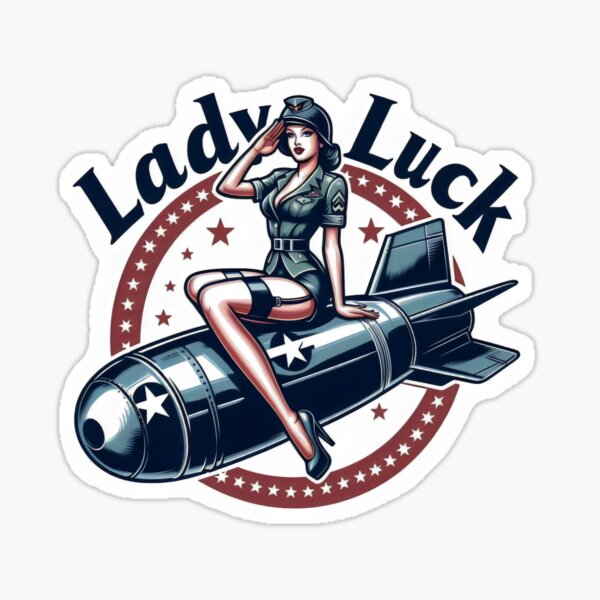 Lady Luck Vintage Military Nose Art Sticker