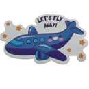 Lets Fly Away Blue Airplane Sticker