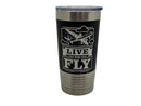Live To Fly, Silicone Wrapped 20 ounce Aviation Tumbler