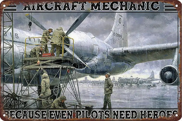 Aircraft Mechanic, Metal Tin Sign, Gift For Aircraft Mechanics