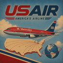 USAir Vintage Aircraft Sign – Choose Your Airplane | 12" × 12"