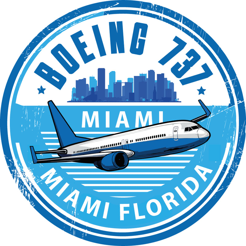 Miami 737 Sticker, MIA Based Boeing 737 Stickers