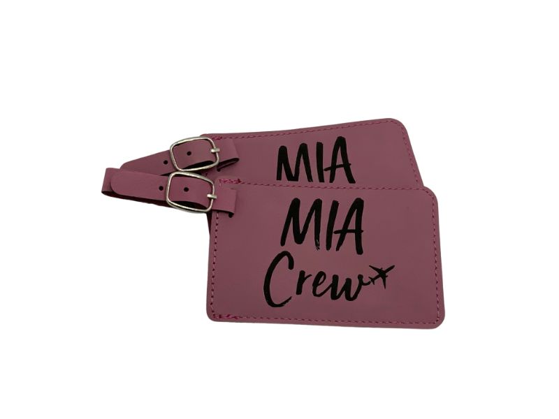 pink miami crew base tag