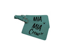 teal crew bag, miami luggage tag