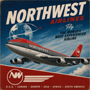Northwest Airlines Vintage Sign | 12x12 Retro Aviation Wall Decor
