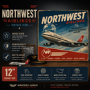 Northwest Airlines Vintage Sign – 12x12 Retro Aviation Wall Decor