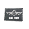 Custom, Personalized, Name Patch with Wings, Leather Patch, Two Colors, Velcro Back or Adhesive Back